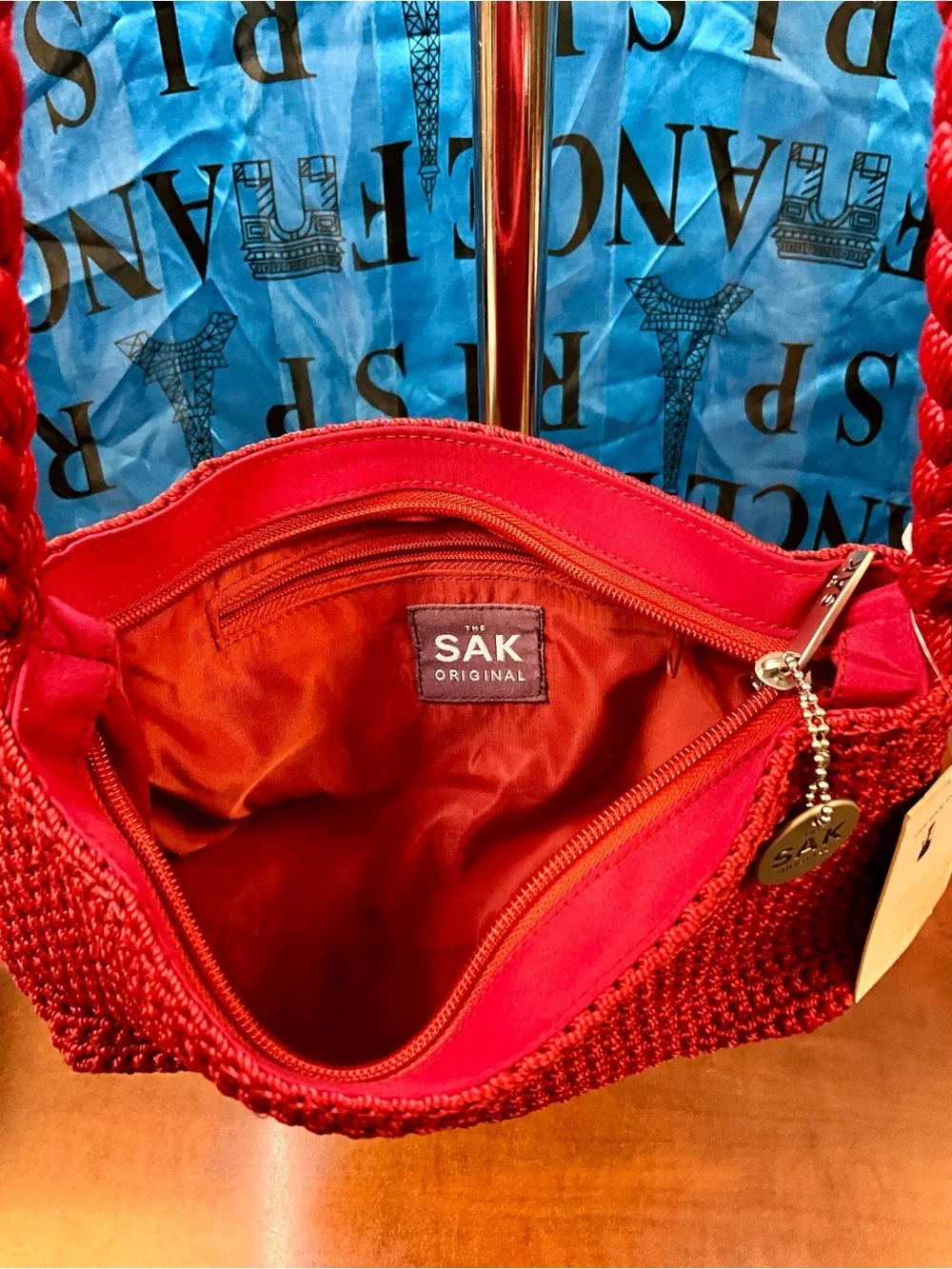 The Sak Red Braided Shoulder Bag